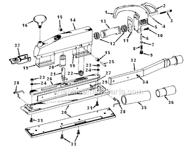 Part Location Diagram of KF136287 Chicago Pneumatic Handle